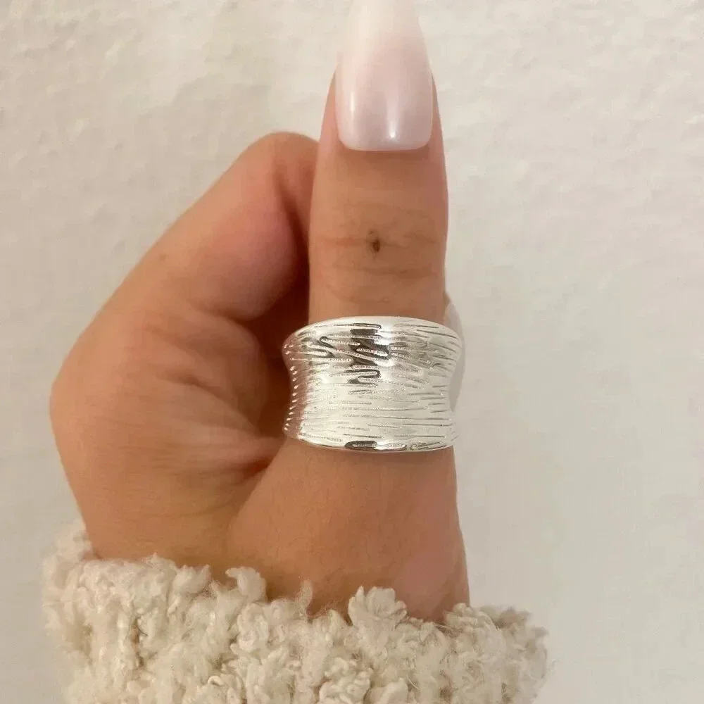 925 Sterling Silver Chunky Ring Thick Ring Silver Statement Ring Bold Ring